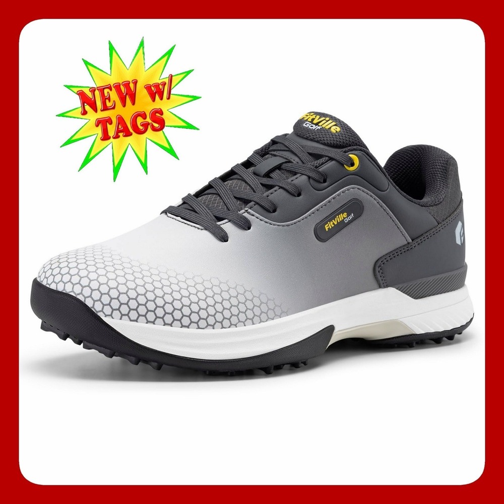 FitVille Mens Extra Wide Spikeless Golf Shoes Size 8.5 EU 41.5 Water Resistant